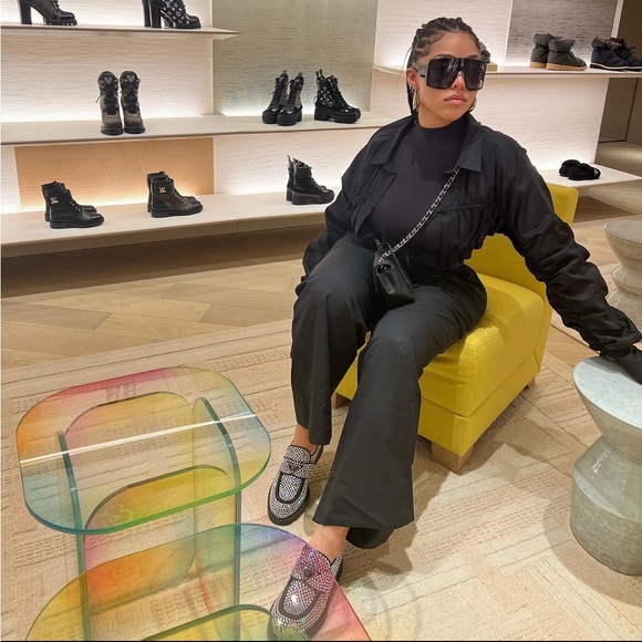 Prada Crystal Logo Flat Loafers - Picture 5 of 10